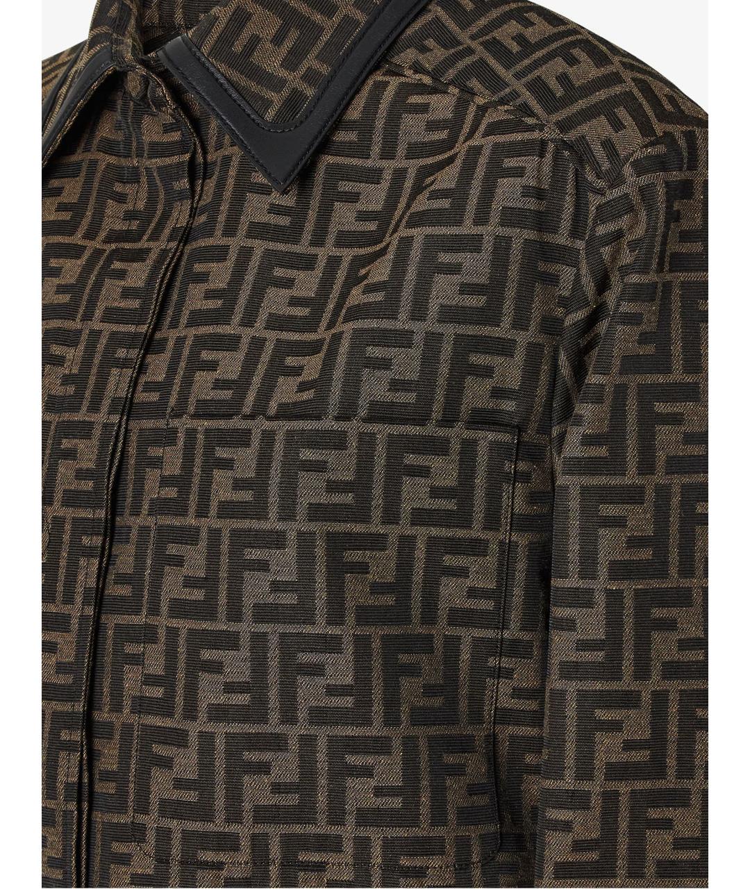 FENDI Коричневая полиэстеровая куртка, фото 3