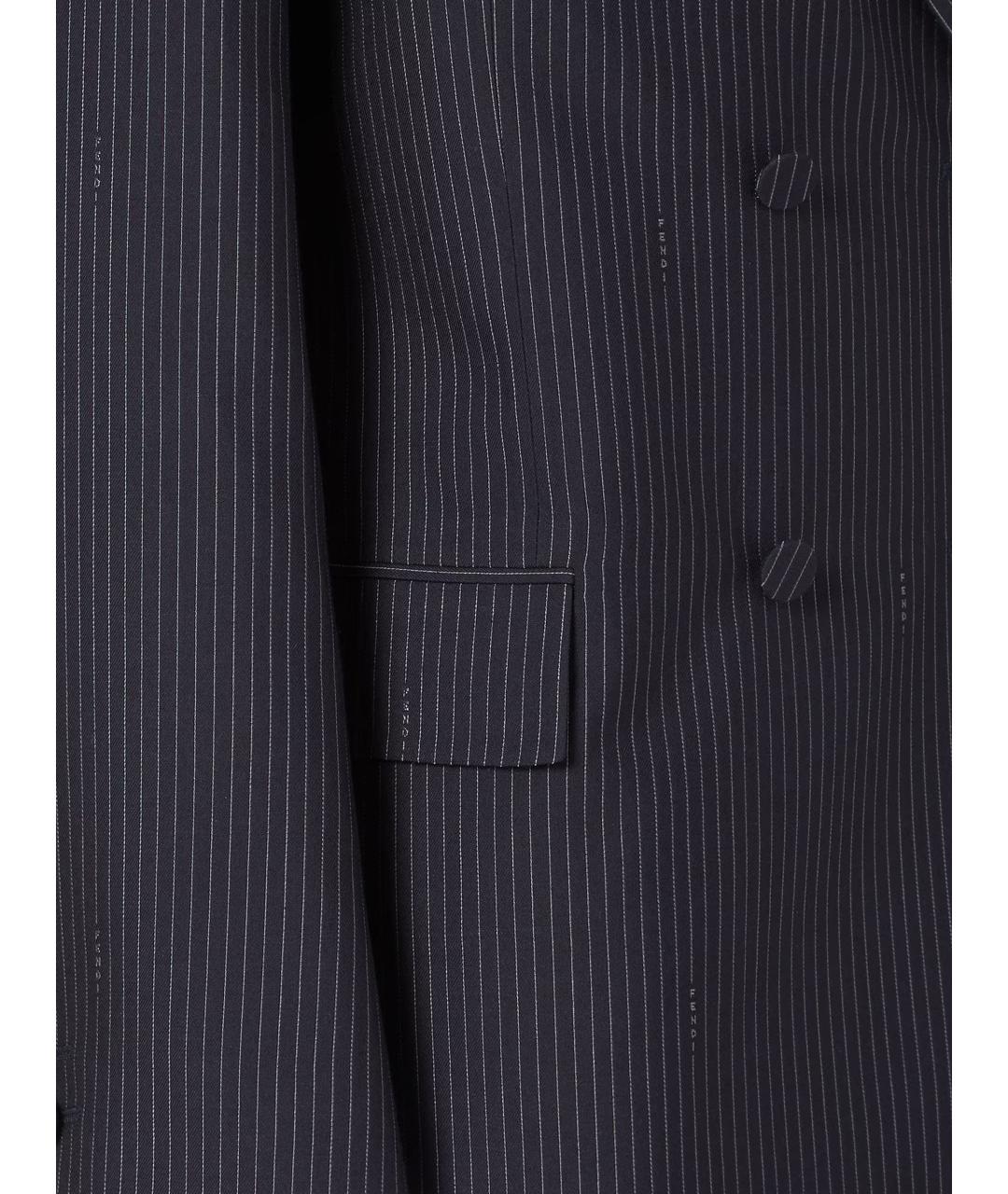 FENDI Темно-синий шерстяной жакет/пиджак, фото 3