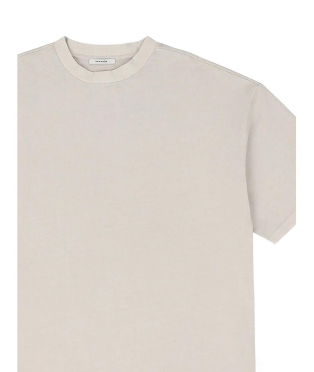 entire studios Бежевая хлопковая футболка, фото 2