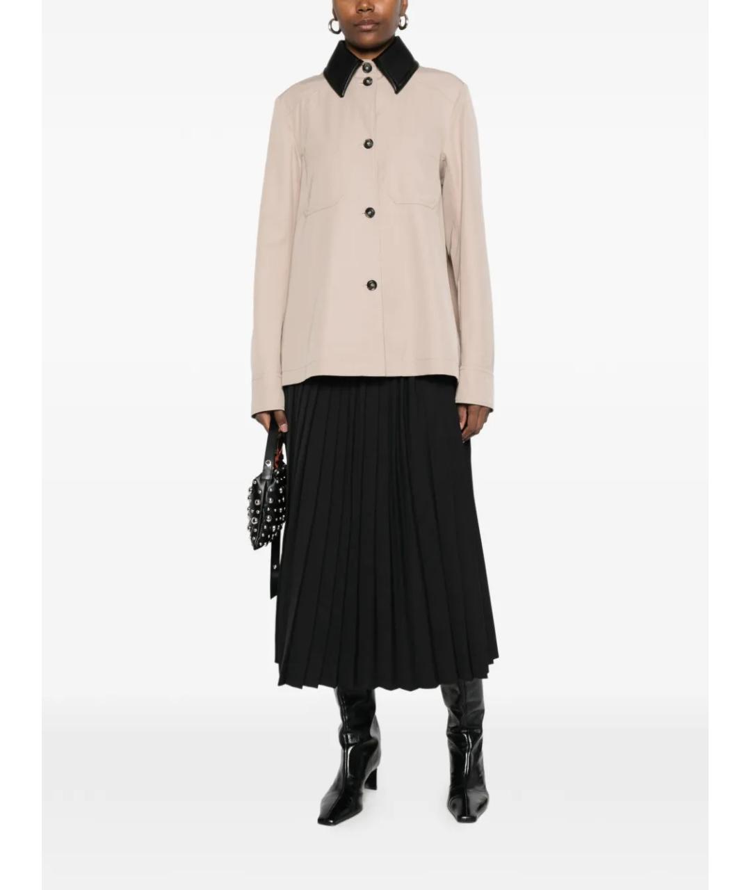 SPORTMAX Бежевая полиэстеровая куртка, фото 2