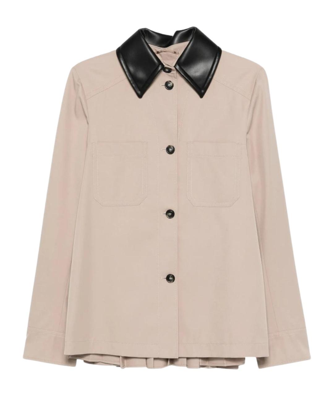 SPORTMAX Бежевая полиэстеровая куртка, фото 1