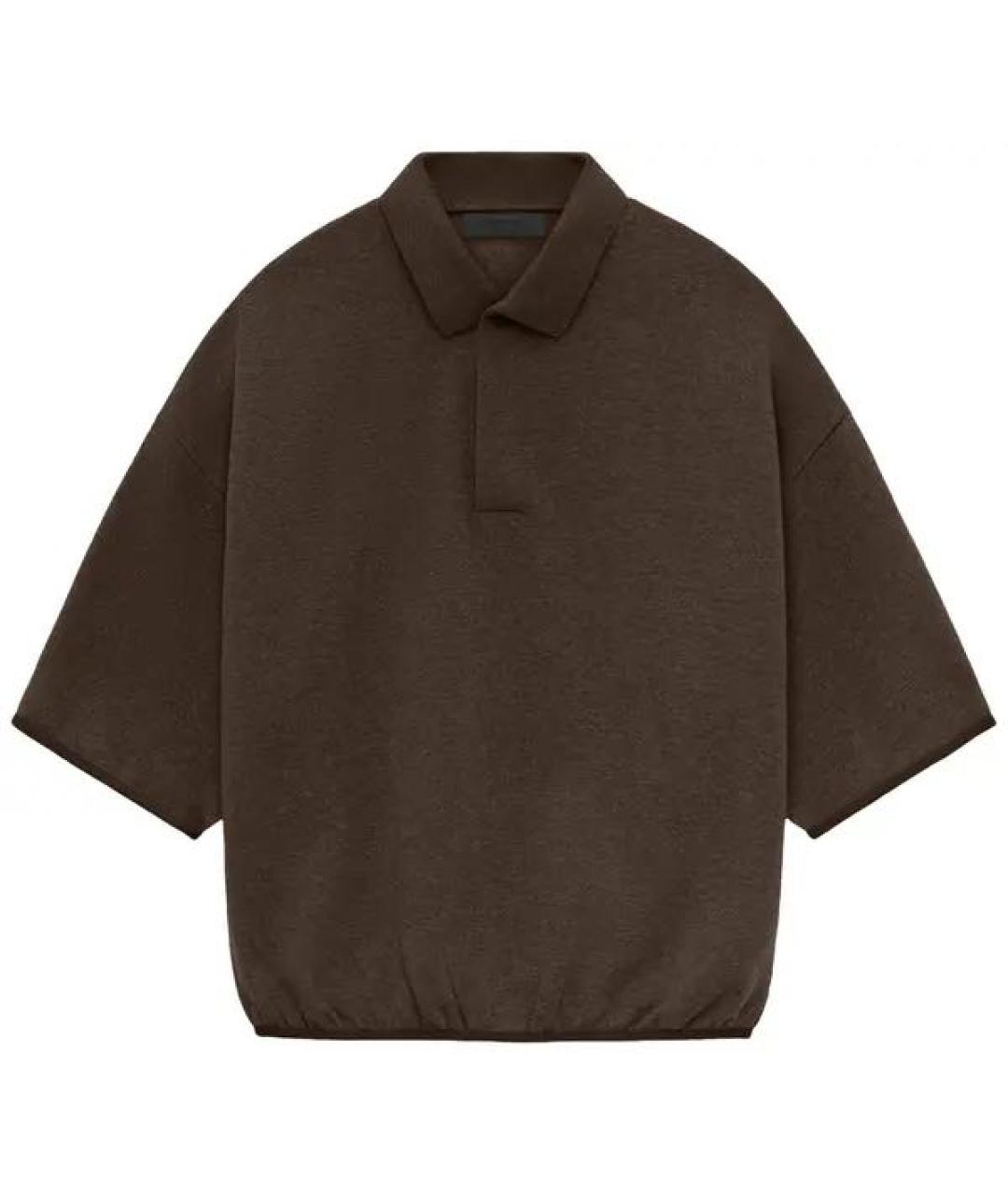 FEAR OF GOD ESSENTIALS Коричневое хлопковое поло с коротким рукавом, фото 1