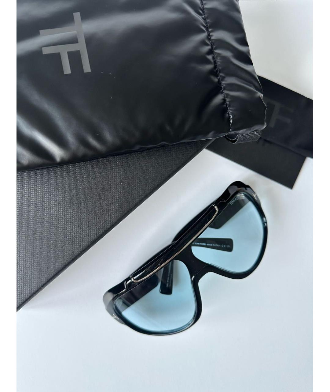 TOM FORD Голубые пластиковые солнцезащитные очки, фото 6
