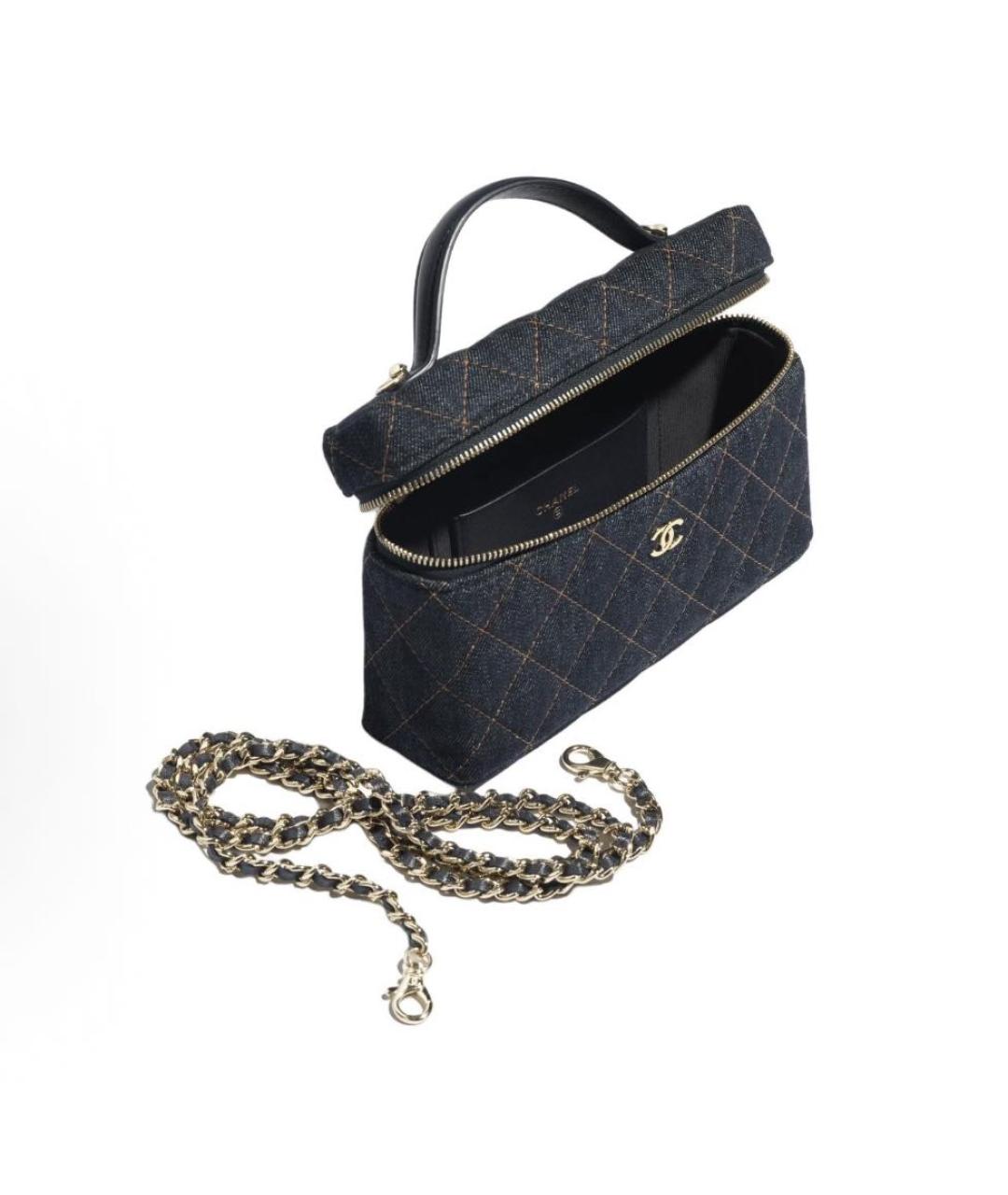CHANEL Темно-синяя деним сумка через плечо, фото 4