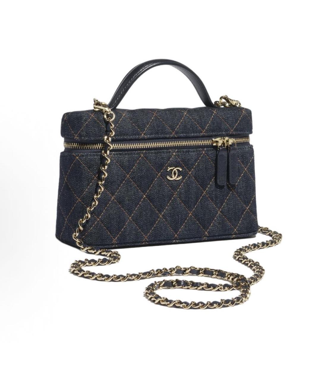 CHANEL Темно-синяя деним сумка через плечо, фото 2