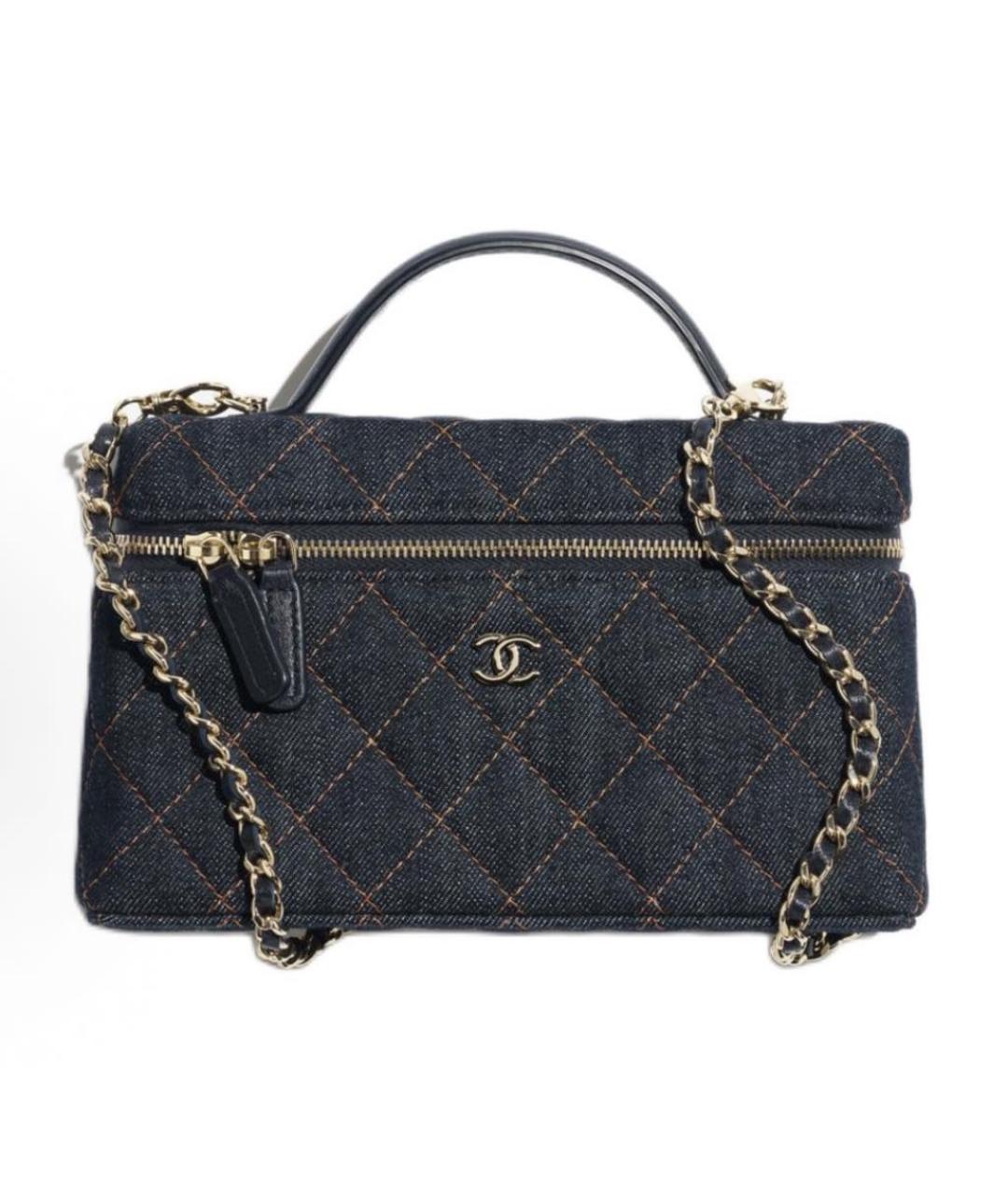 CHANEL Темно-синяя деним сумка через плечо, фото 8