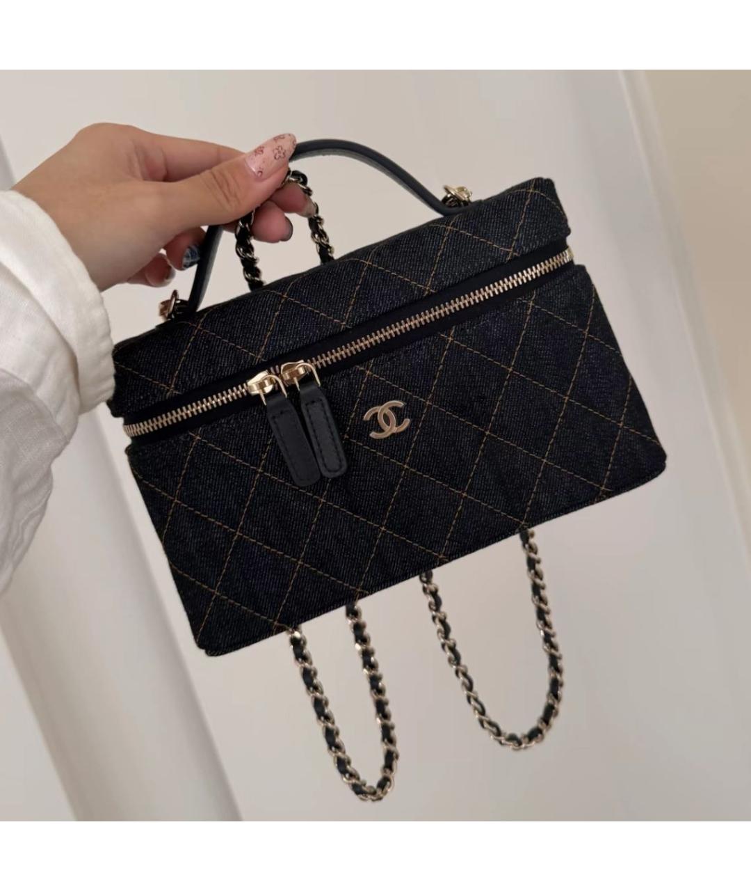 CHANEL Темно-синяя деним сумка через плечо, фото 6