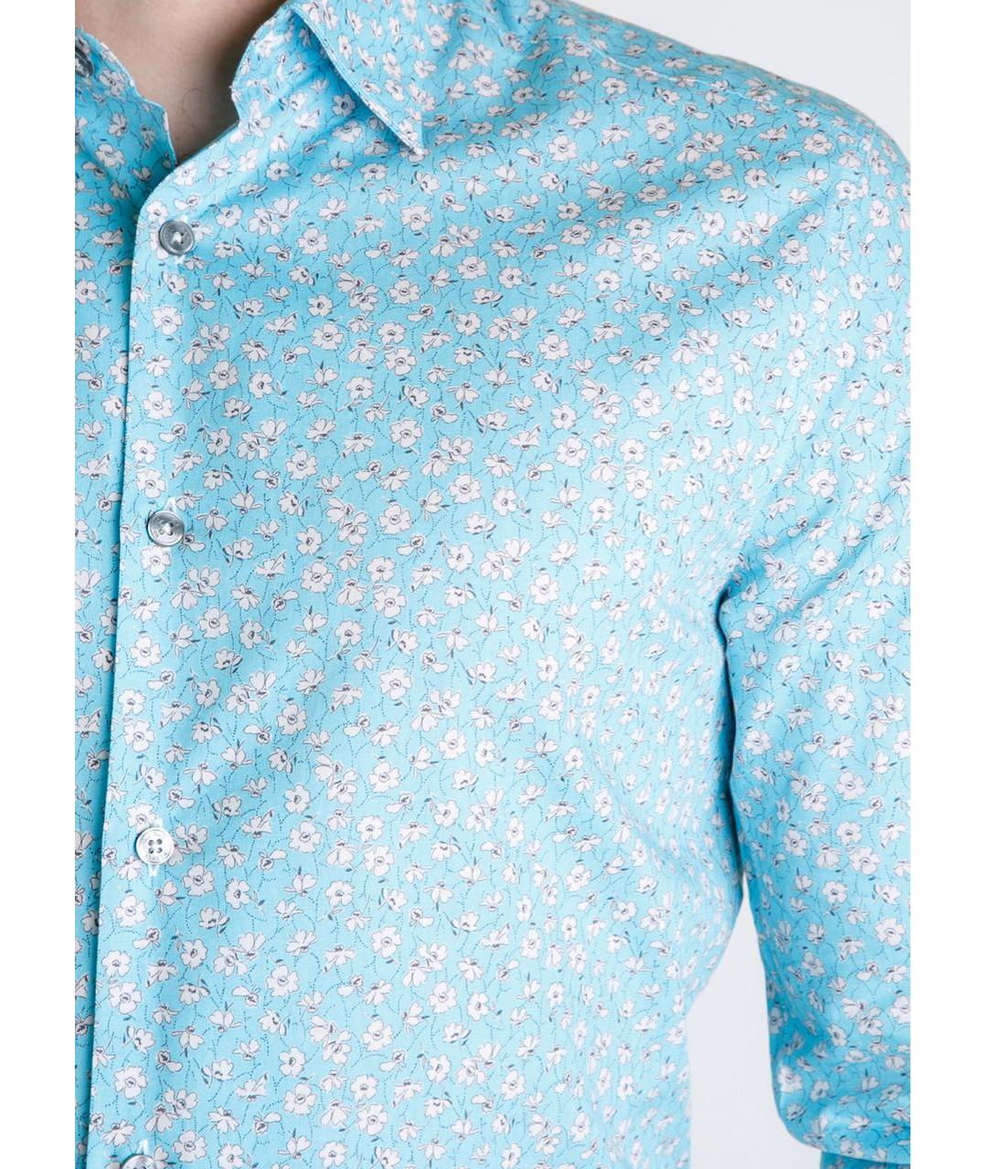 PAUL SMITH Бирюзовая хлопковая кэжуал рубашка, фото 5