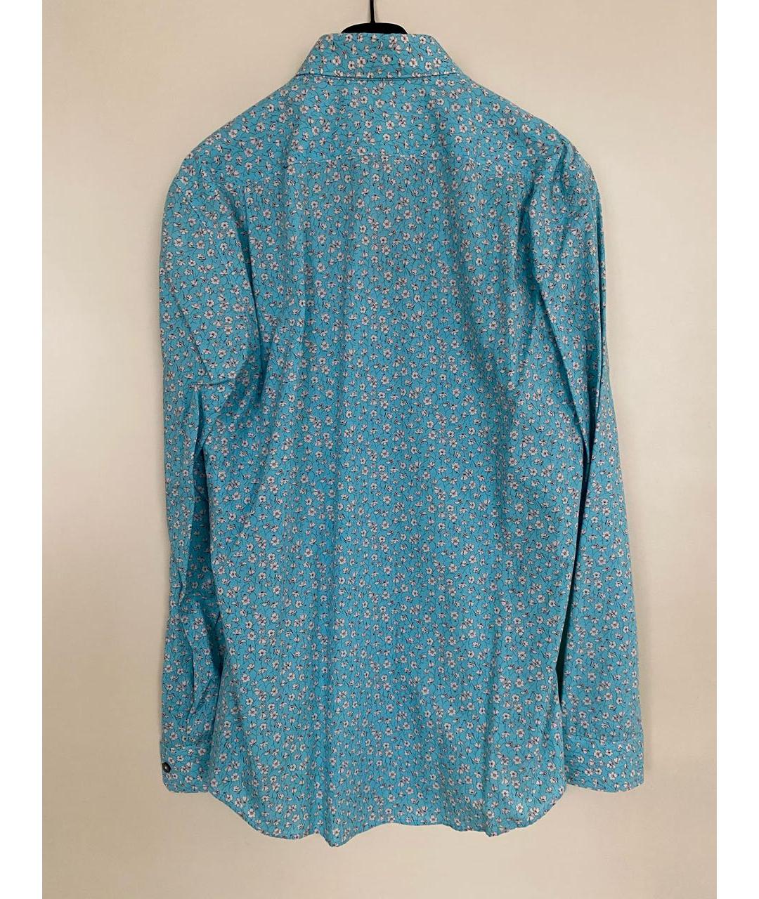 PAUL SMITH Бирюзовая хлопковая кэжуал рубашка, фото 6