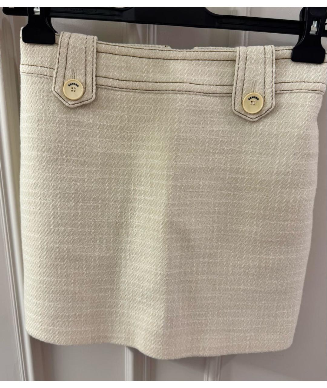 SANDRO Бежевый твидовый костюм с юбками, фото 2