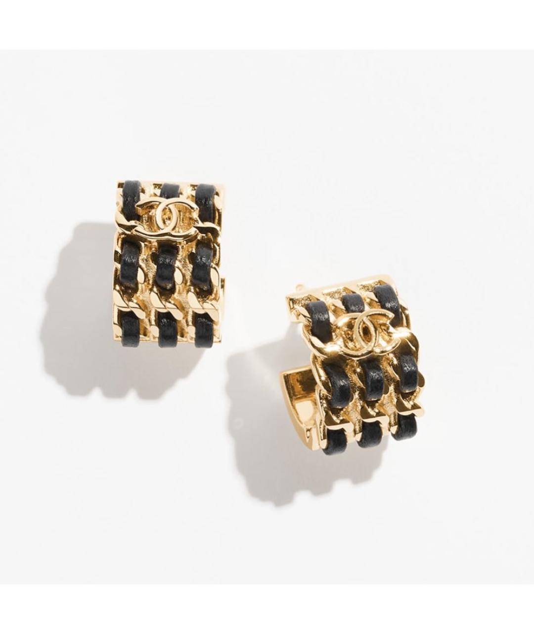 CHANEL Золотые металлические серьги, фото 4