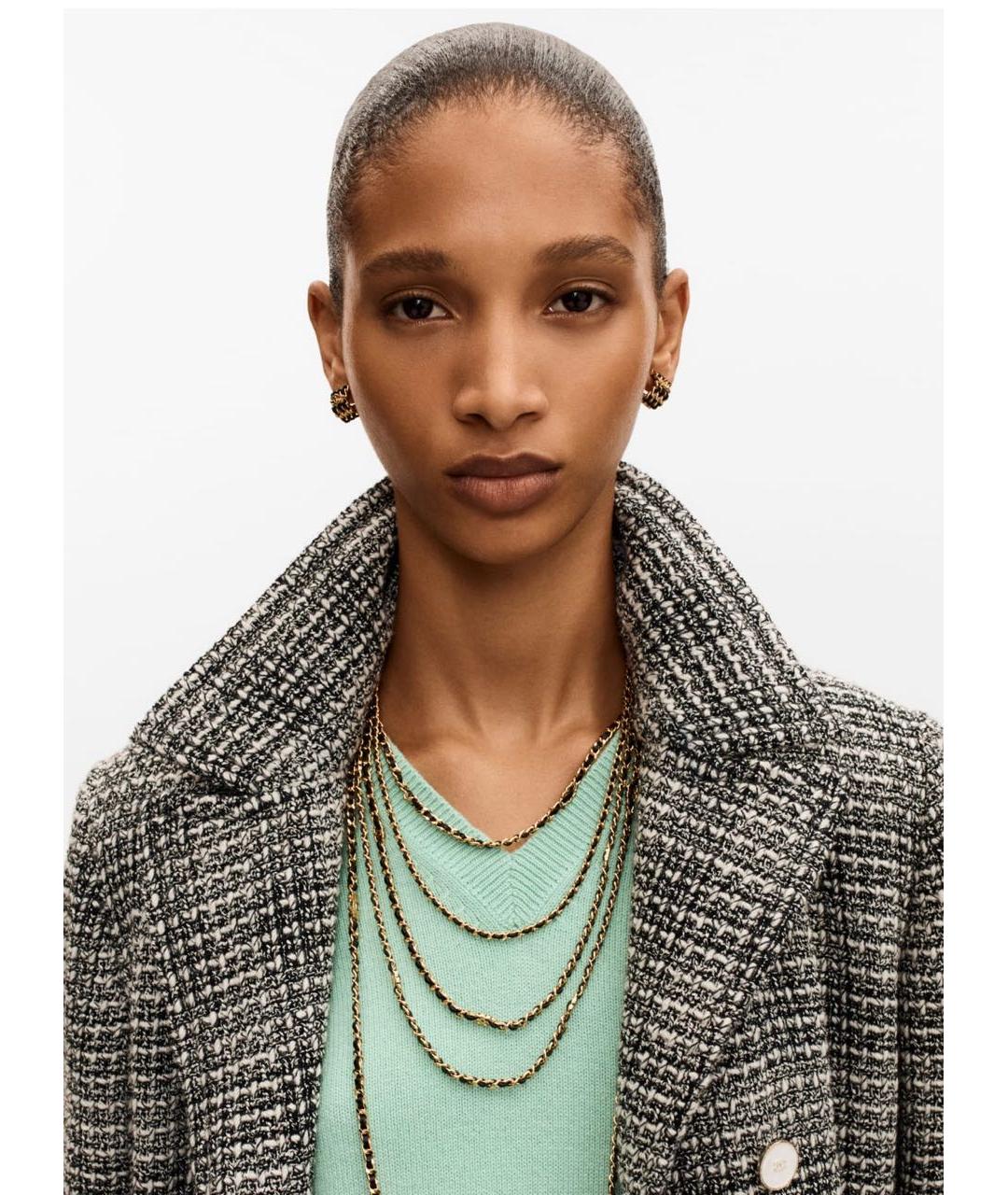 CHANEL Золотые металлические серьги, фото 3