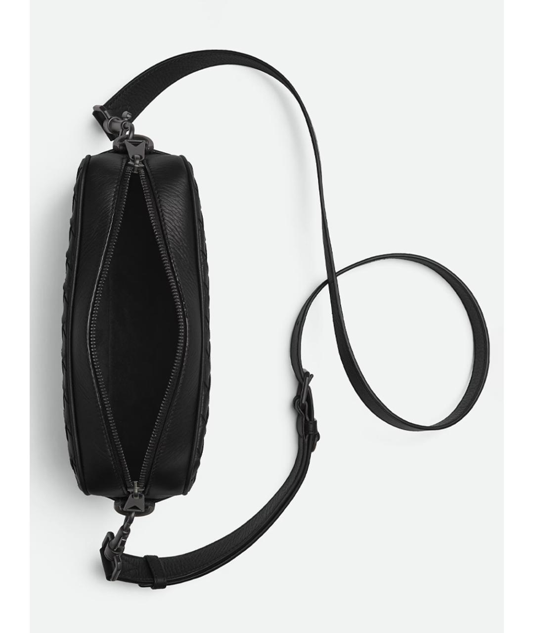 BOTTEGA VENETA Черная кожаная сумка на плечо, фото 3