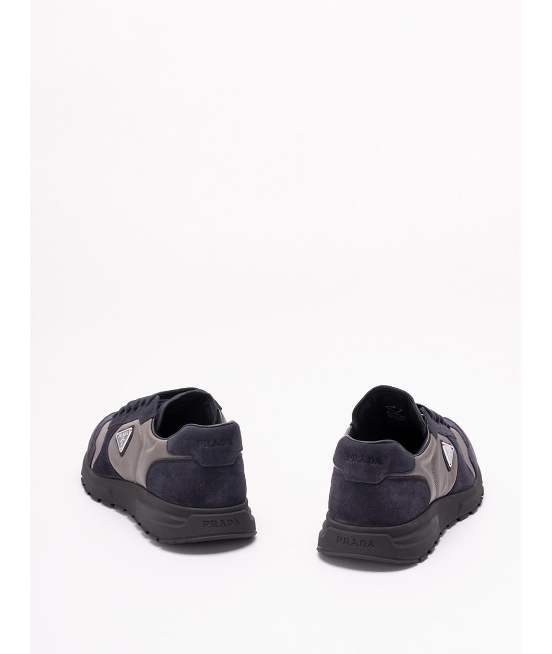 PRADA Антрацитовые синтетические низкие кроссовки / кеды, фото 3