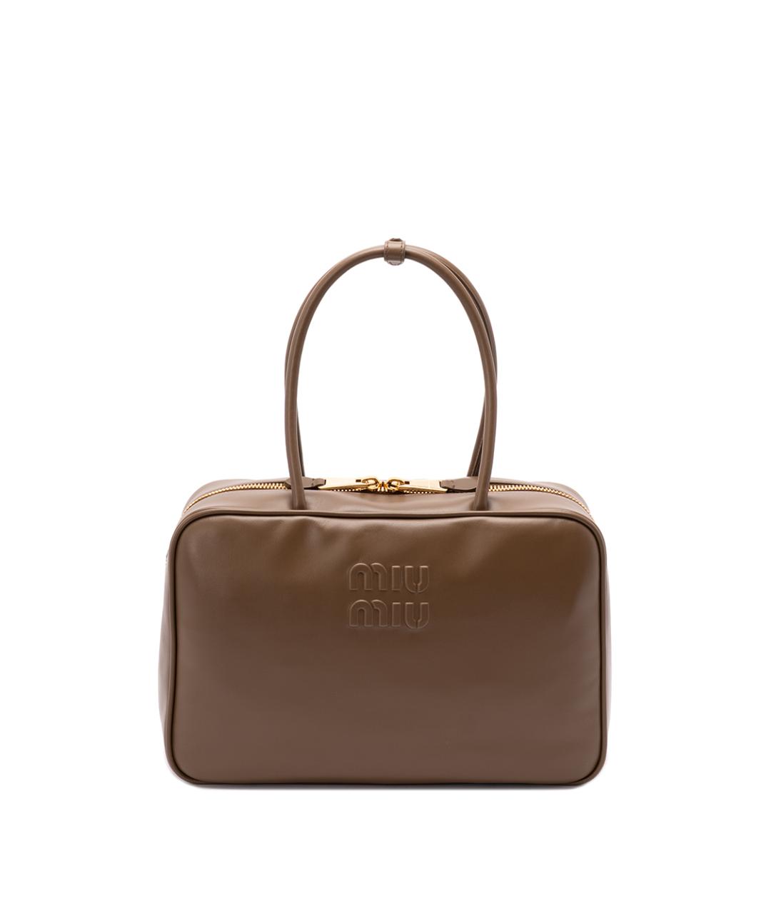 MIU MIU Коричневая кожаная сумка тоут, фото 1