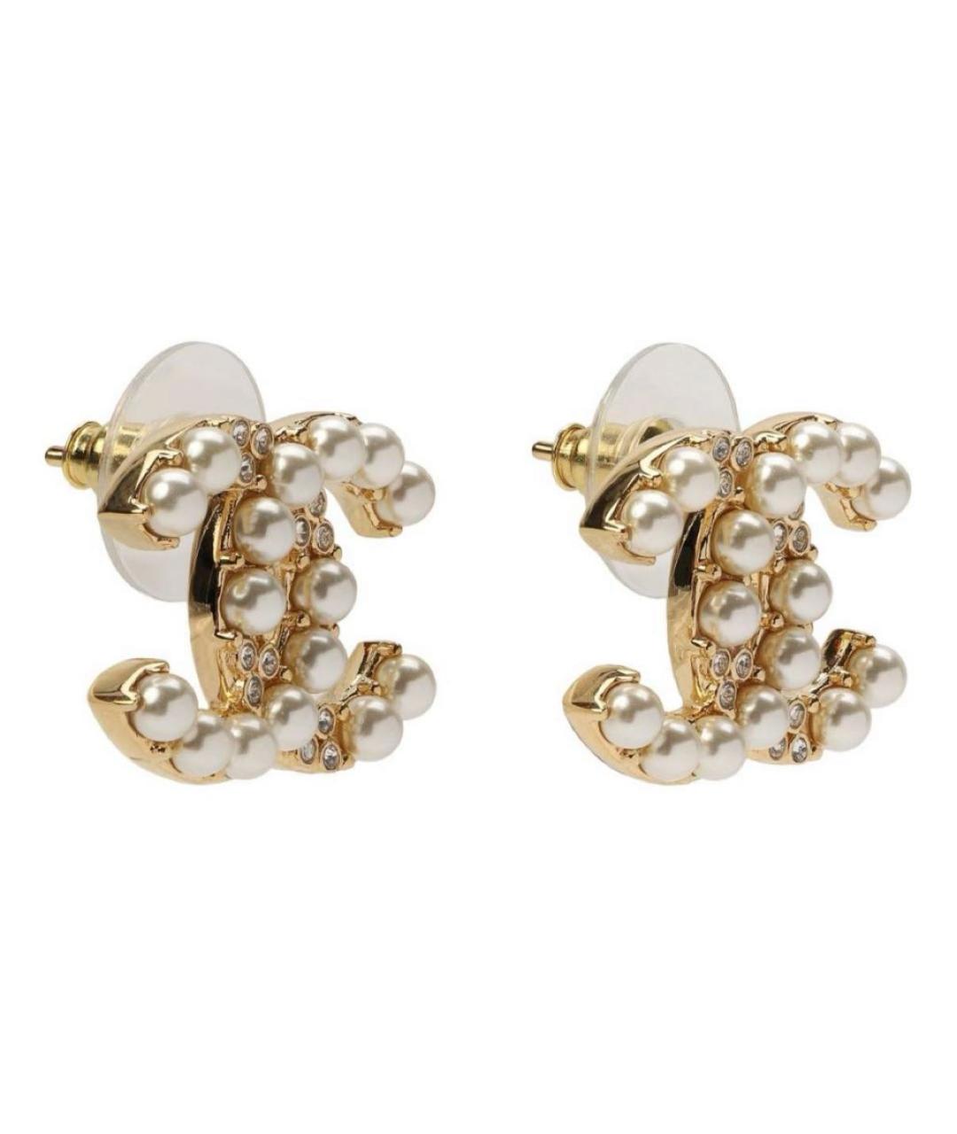 CHANEL Золотые металлические серьги, фото 2