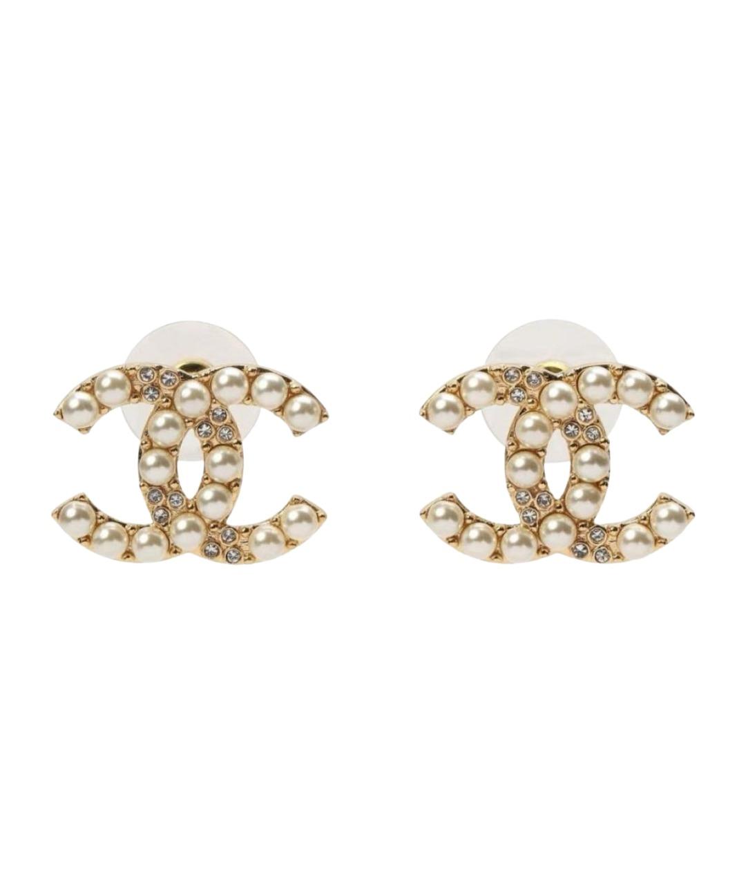 CHANEL Золотые металлические серьги, фото 1
