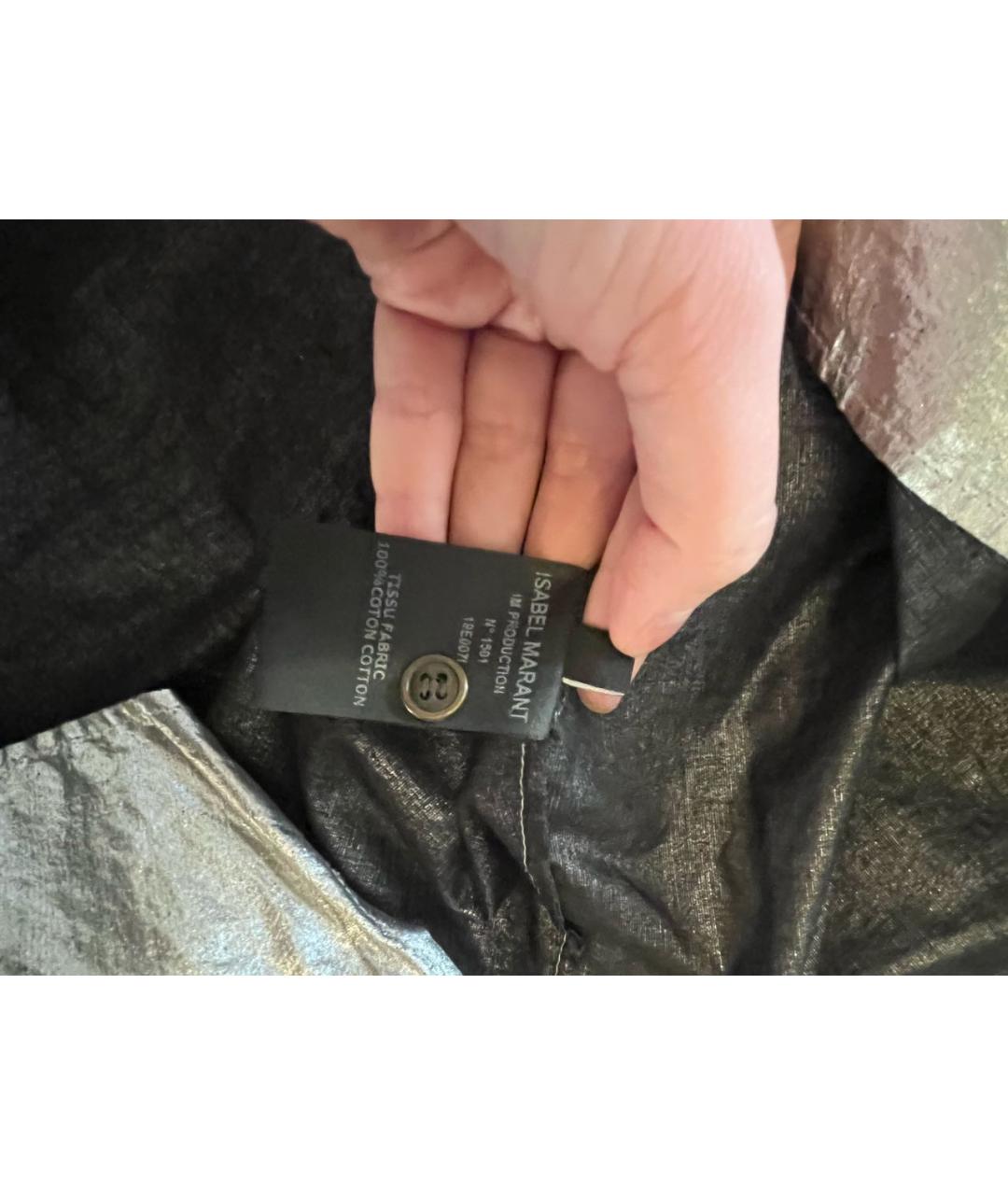 ISABEL MARANT Серебряная хлопковая блузы, фото 4