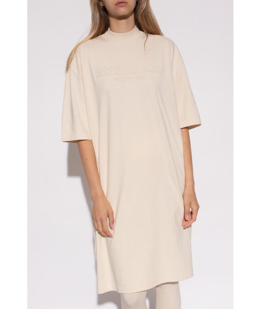 FEAR OF GOD ESSENTIALS Бежевое хлопковое повседневное платье, фото 3