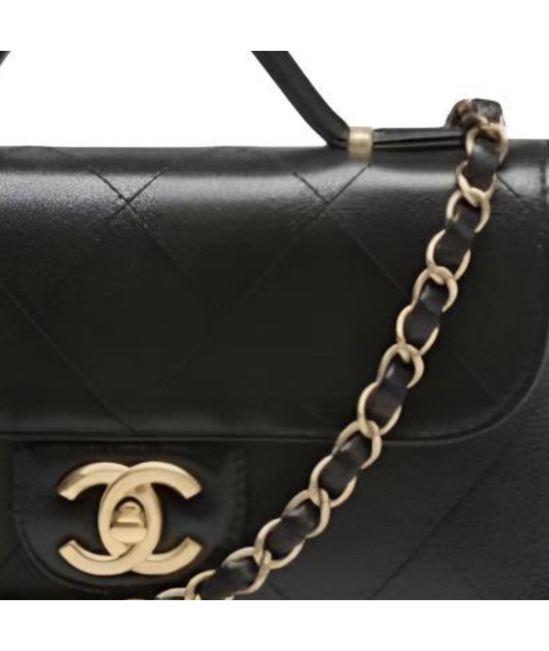 CHANEL Черная кожаная сумка через плечо, фото 2