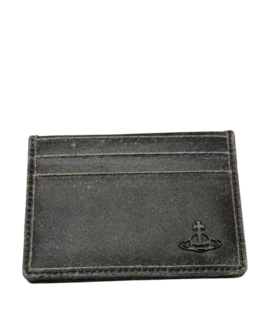 VIVIENNE WESTWOOD Антрацитовый кожаный кошелек, фото 1