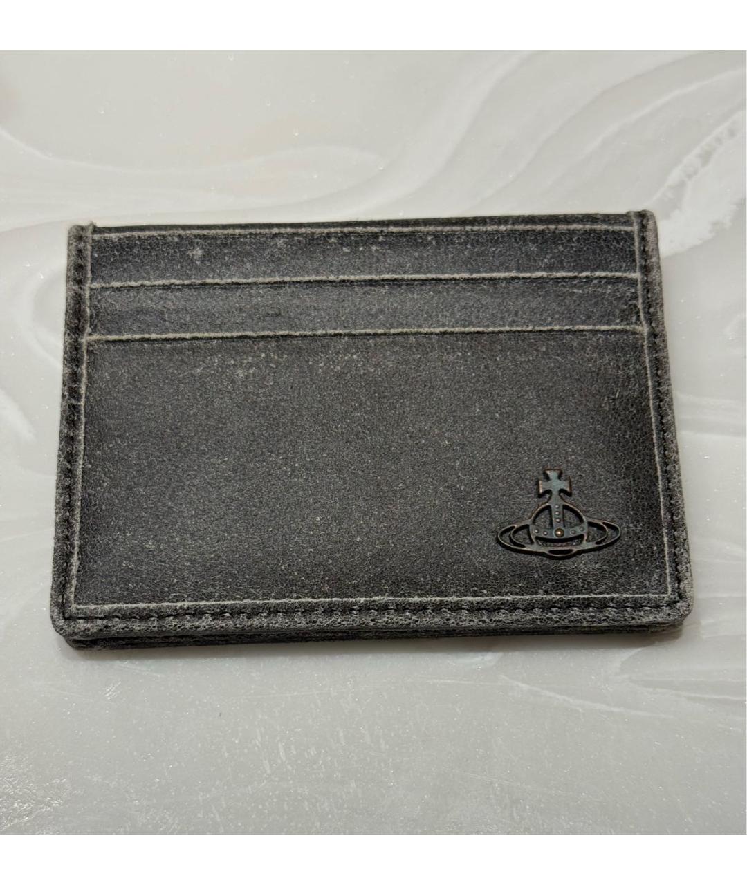 VIVIENNE WESTWOOD Антрацитовый кожаный кошелек, фото 5