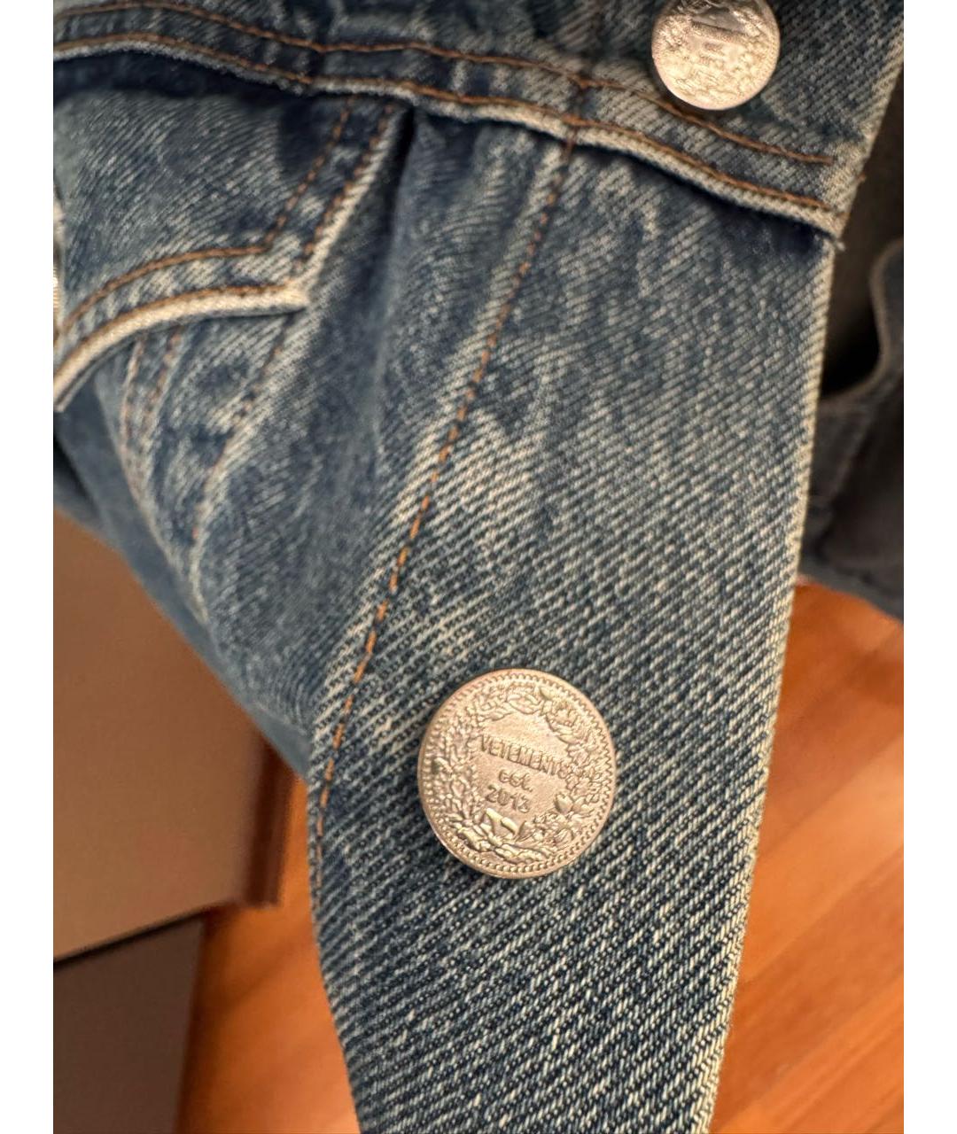 VETEMENTS Синяя деним куртка, фото 4