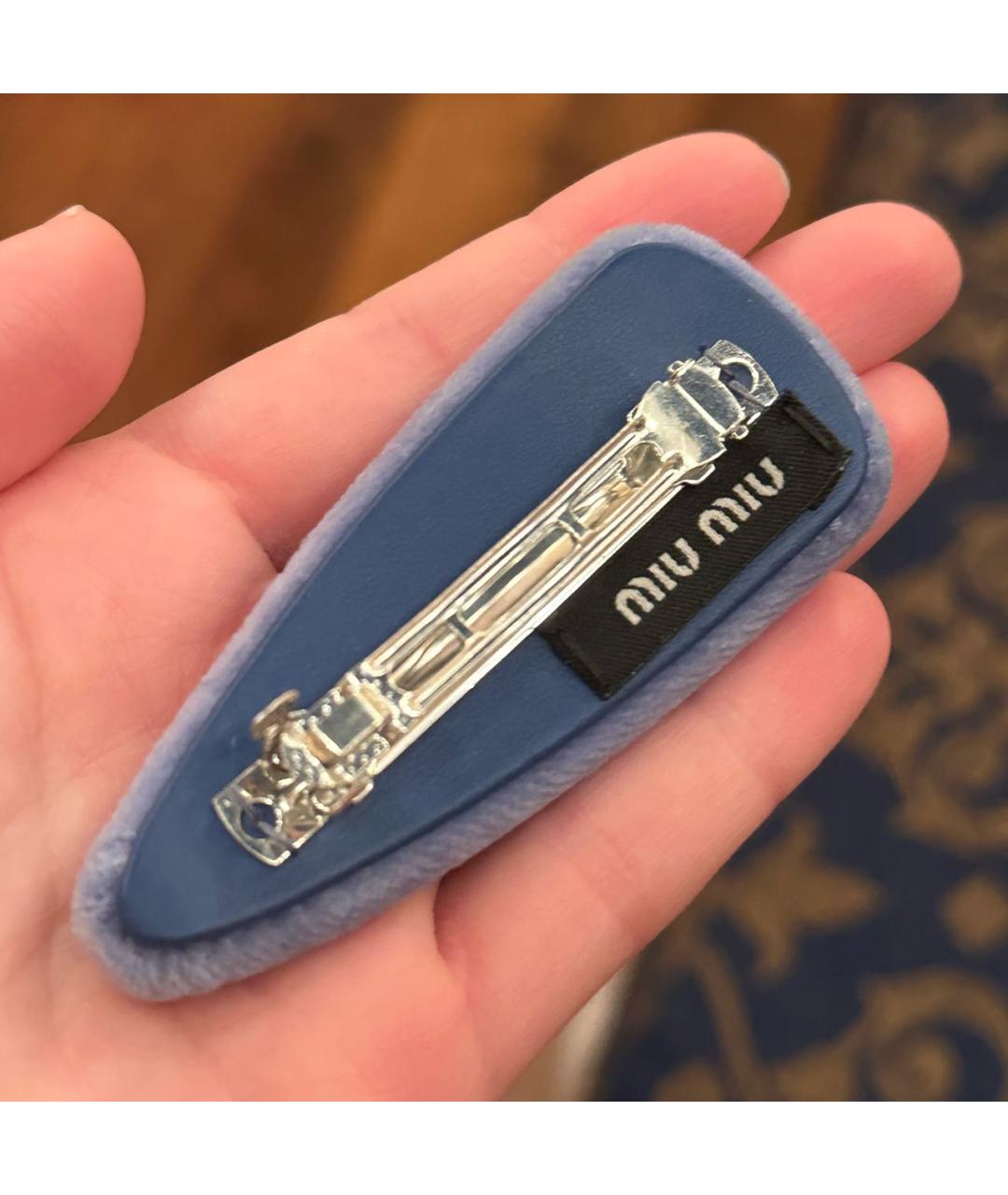 MIU MIU Голубая заколка, фото 3