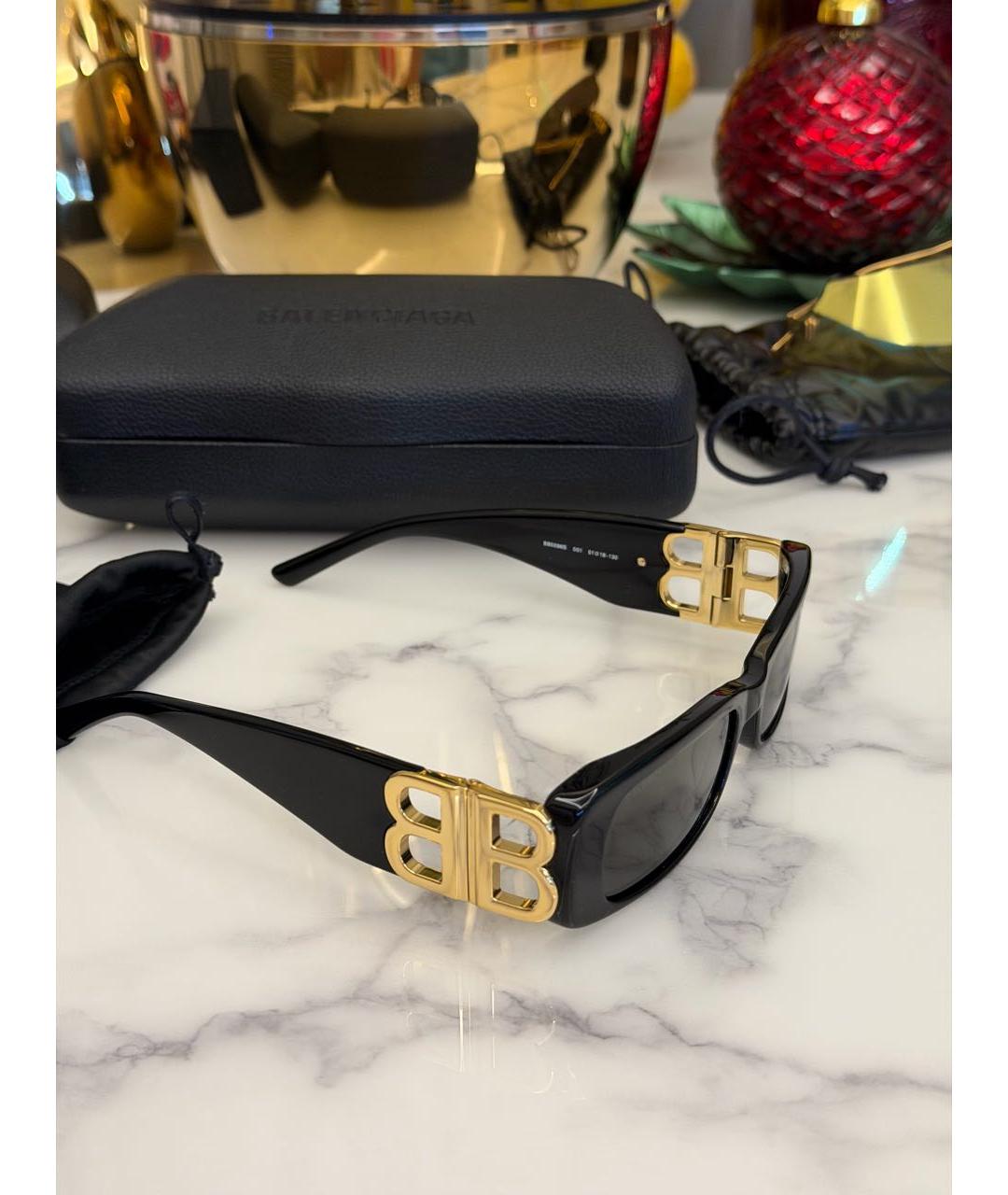 BALENCIAGA Черные пластиковые солнцезащитные очки, фото 5