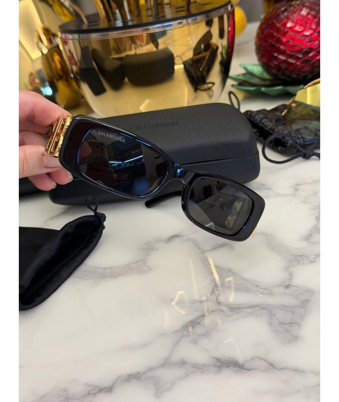 BALENCIAGA Черные пластиковые солнцезащитные очки, фото 9