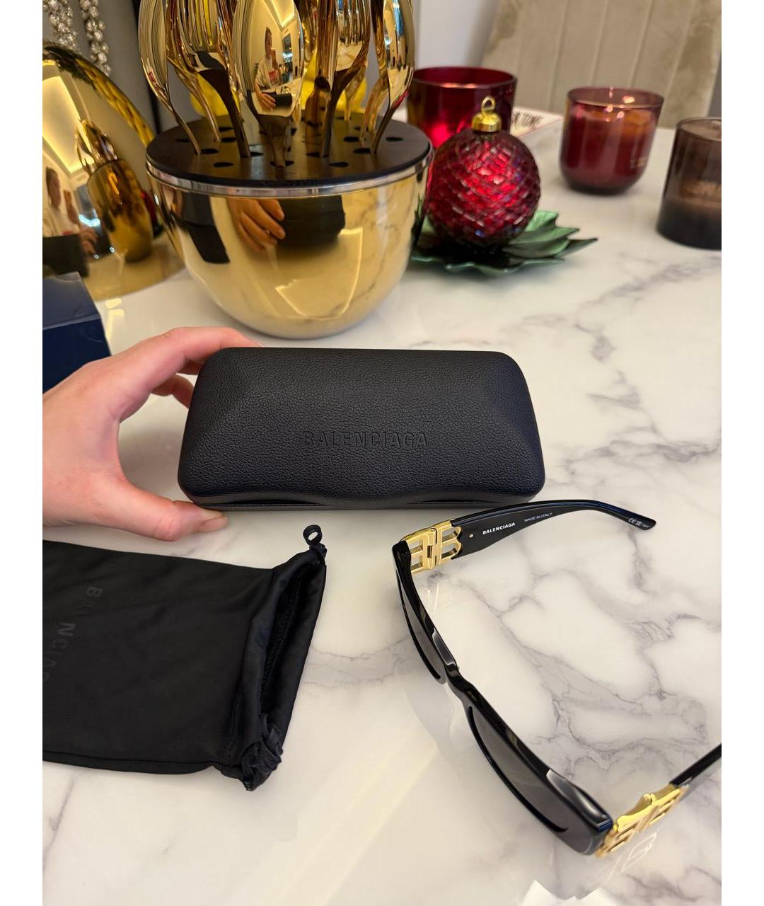 BALENCIAGA Черные пластиковые солнцезащитные очки, фото 7