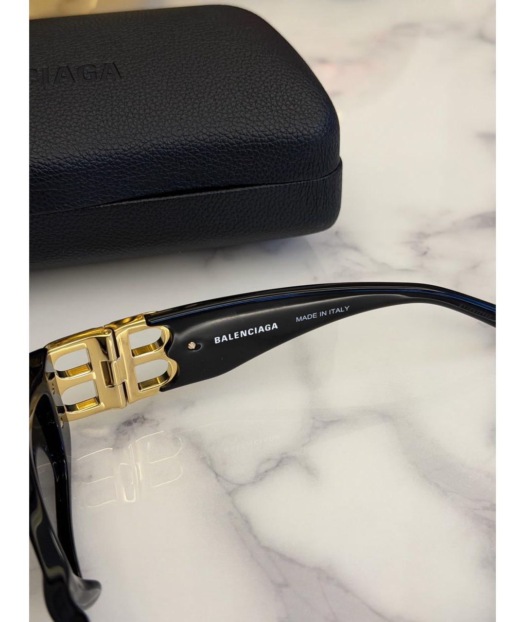 BALENCIAGA Черные пластиковые солнцезащитные очки, фото 3