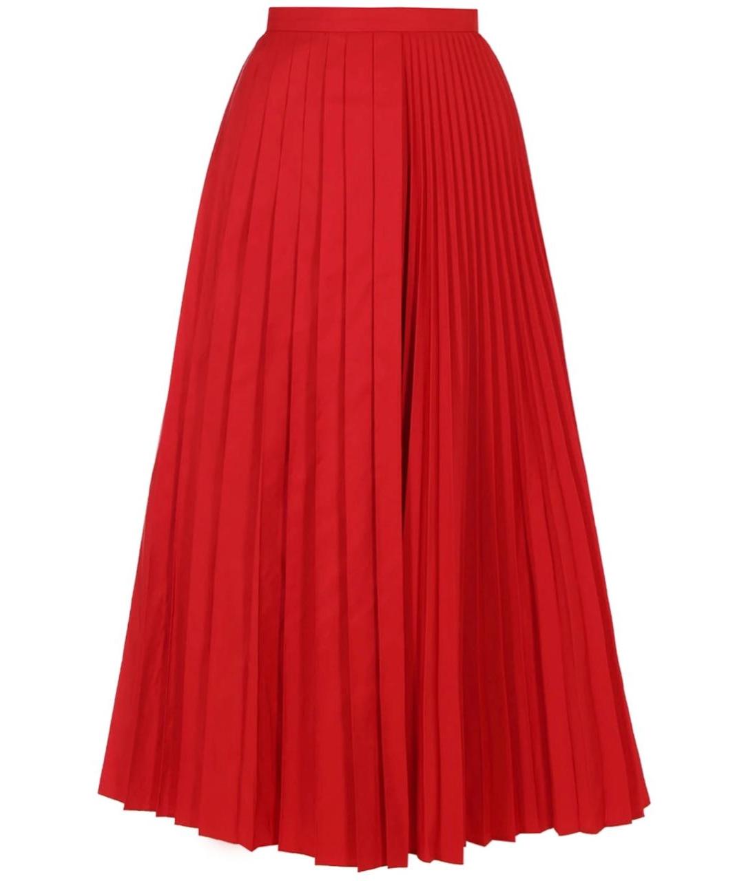 VALENTINO Красная хлопковая юбка миди, фото 1