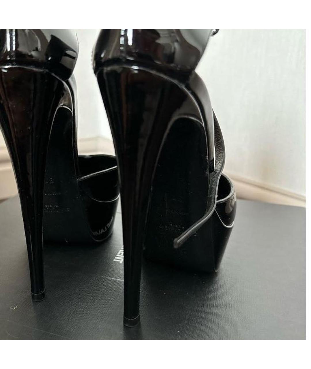 SAINT LAURENT Черные кожаные туфли, фото 4