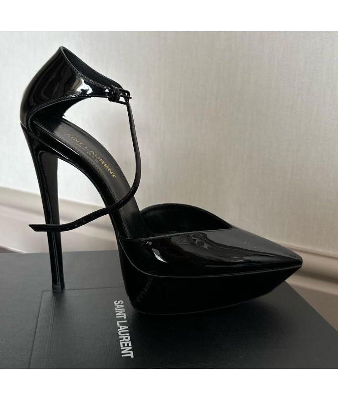 SAINT LAURENT Черные кожаные туфли, фото 5