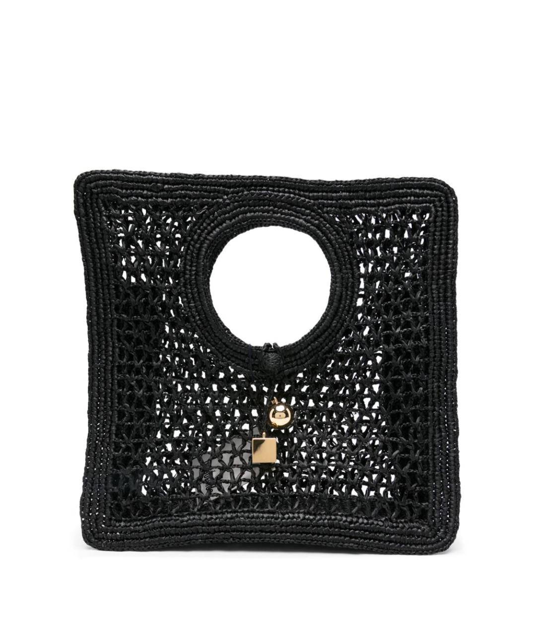 JACQUEMUS Черная пелетеная сумка тоут, фото 1