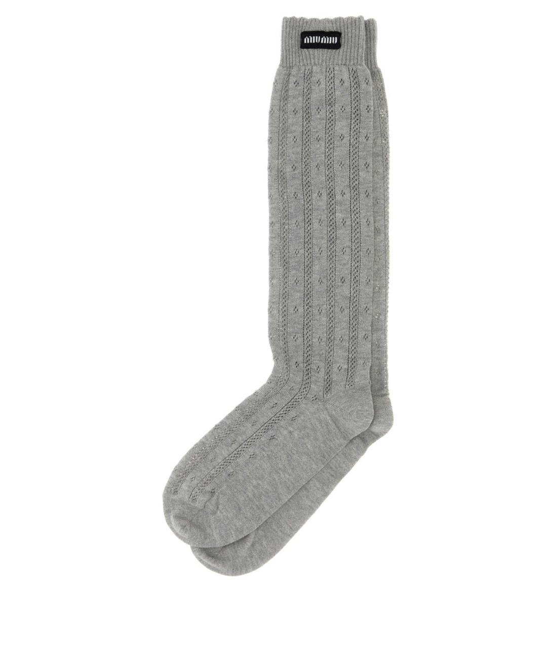 MIU MIU Серые носки, чулки и колготы, фото 1