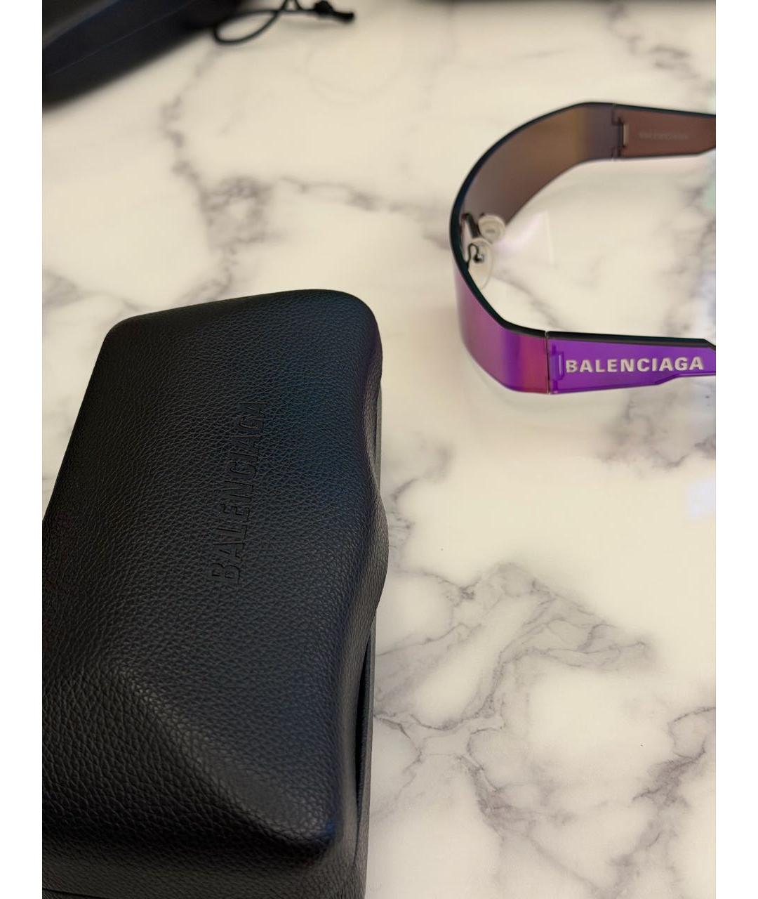 BALENCIAGA Фиолетовые пластиковые солнцезащитные очки, фото 5