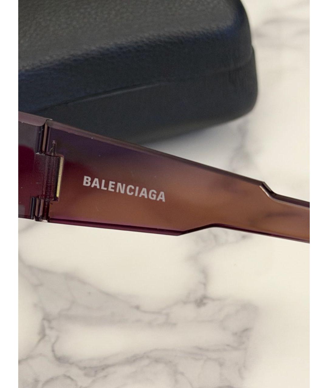 BALENCIAGA Фиолетовые пластиковые солнцезащитные очки, фото 4