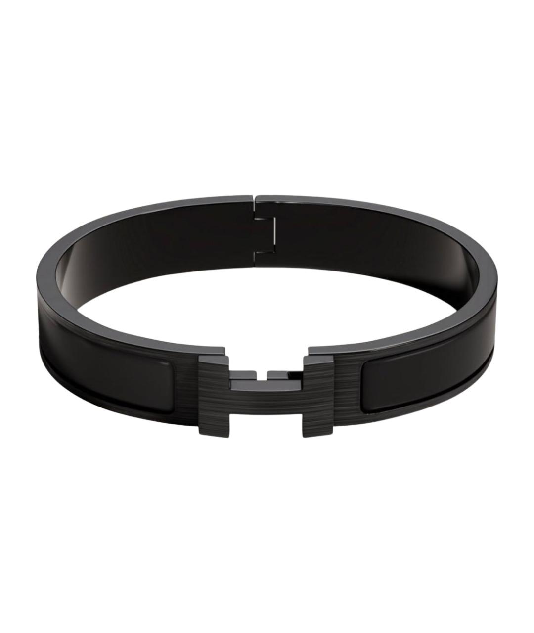 HERMES Черный металлический браслет, фото 1