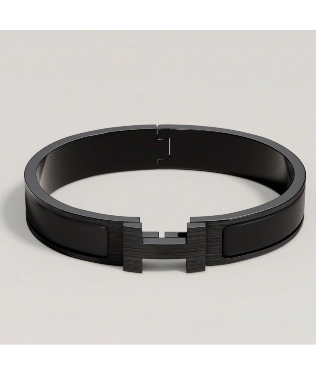 HERMES Черный металлический браслет, фото 6