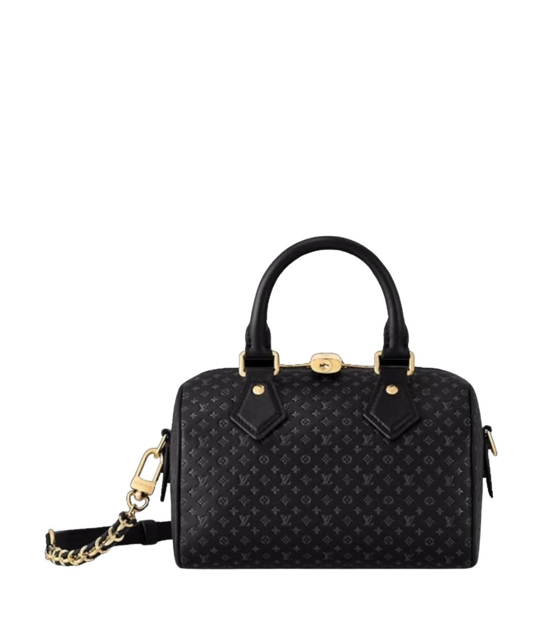 LOUIS VUITTON Черная кожаная сумка с короткими ручками, фото 1