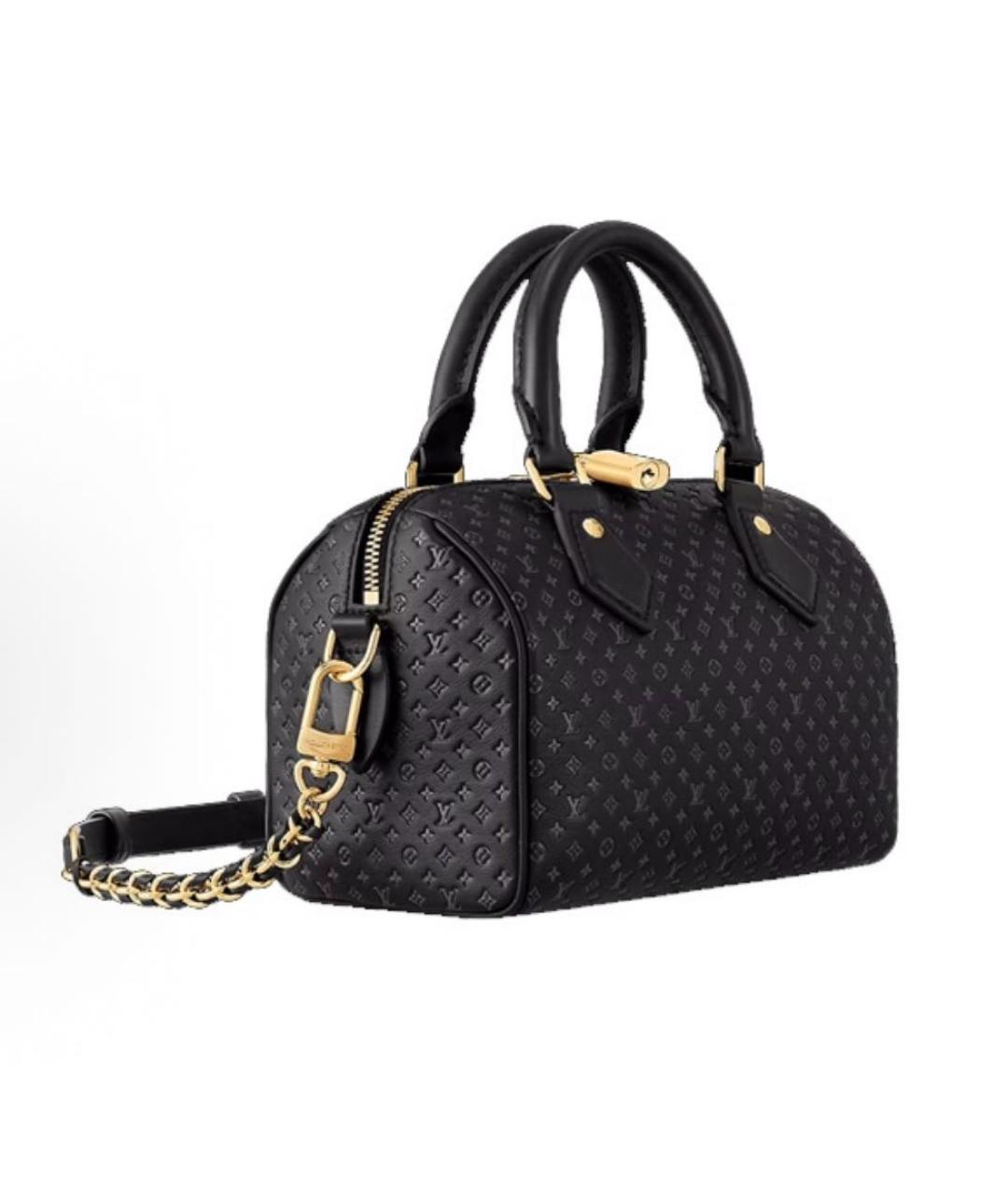 LOUIS VUITTON Черная кожаная сумка с короткими ручками, фото 2