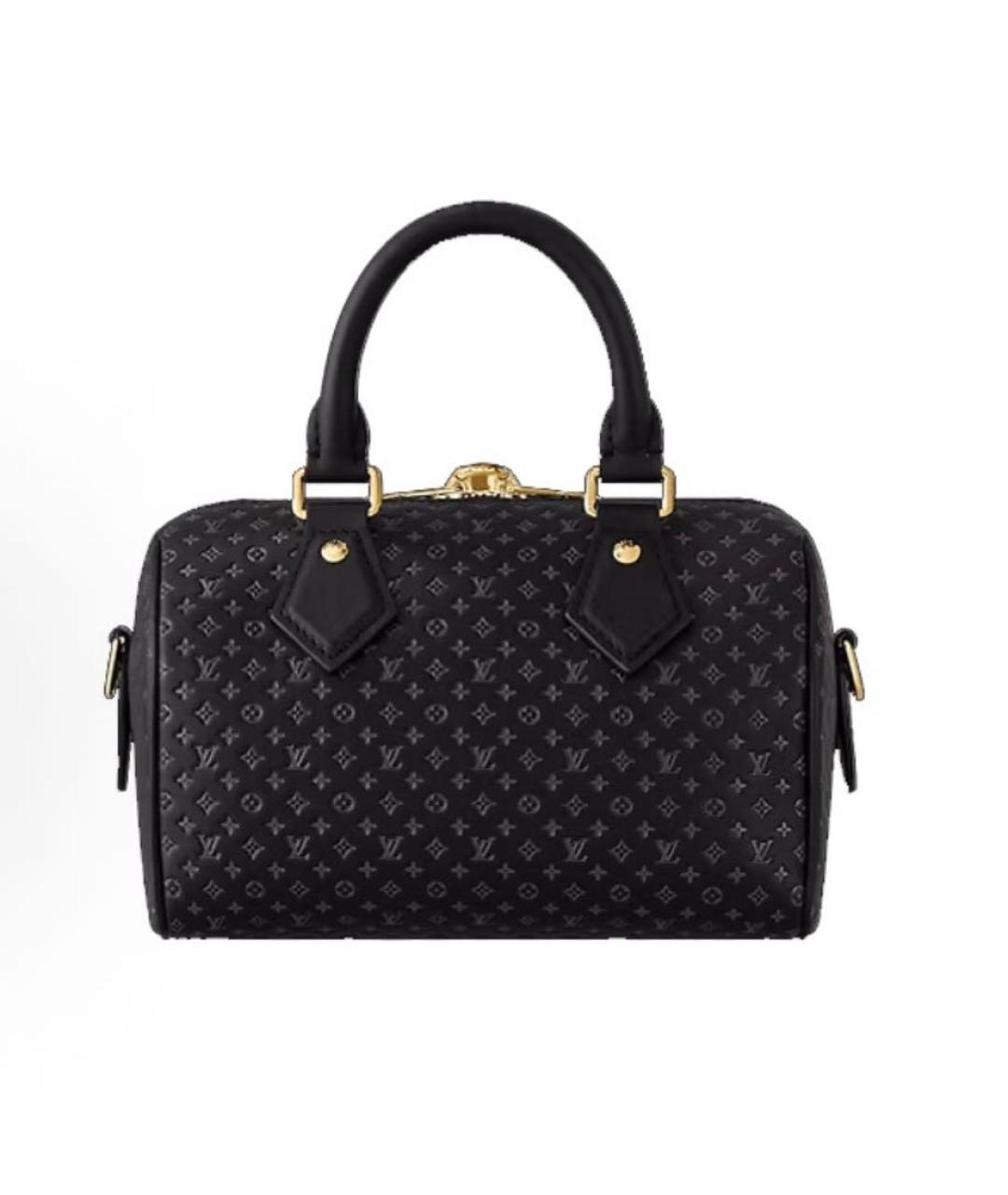 LOUIS VUITTON Черная кожаная сумка с короткими ручками, фото 3