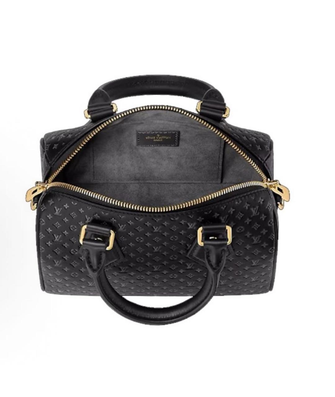 LOUIS VUITTON Черная кожаная сумка с короткими ручками, фото 4