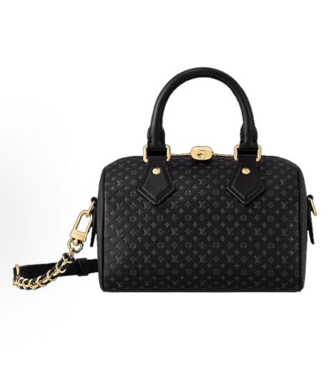 LOUIS VUITTON Черная кожаная сумка с короткими ручками, фото 5