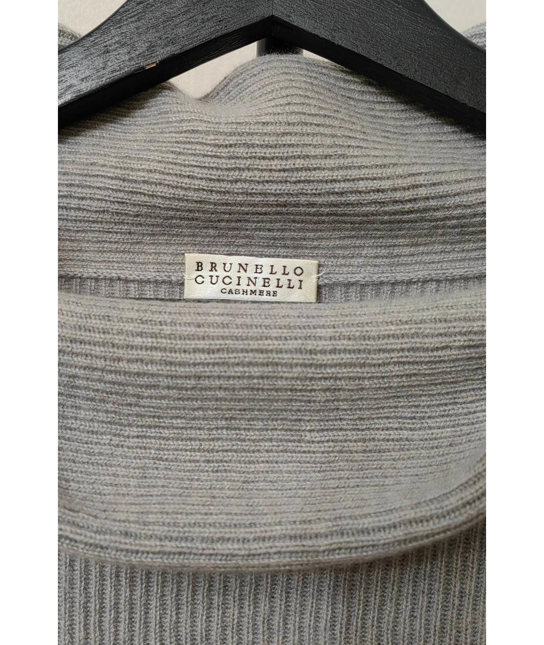BRUNELLO CUCINELLI Серый кашемировый джемпер / свитер, фото 3