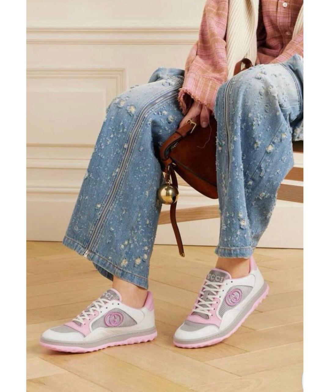 GUCCI Розовые текстильные кроссовки, фото 2