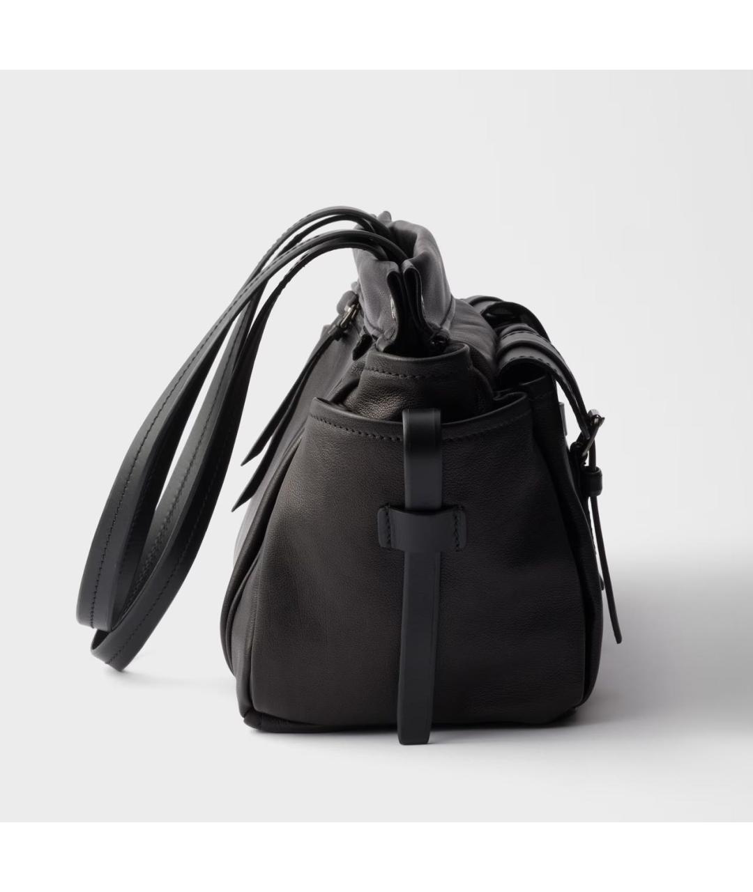 PRADA Черная кожаная сумка тоут, фото 5