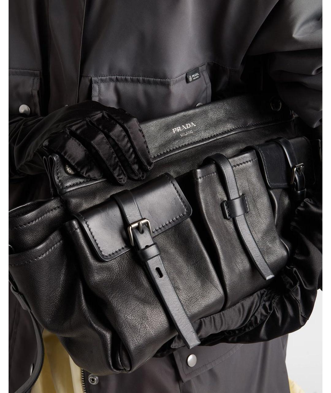 PRADA Черная кожаная сумка тоут, фото 6